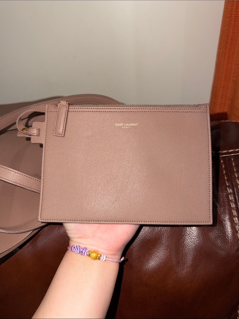 ‼️Authentic Saint Laurent YSL Leather Shopping Tote Shoulder Bag - Picture 7 of 14